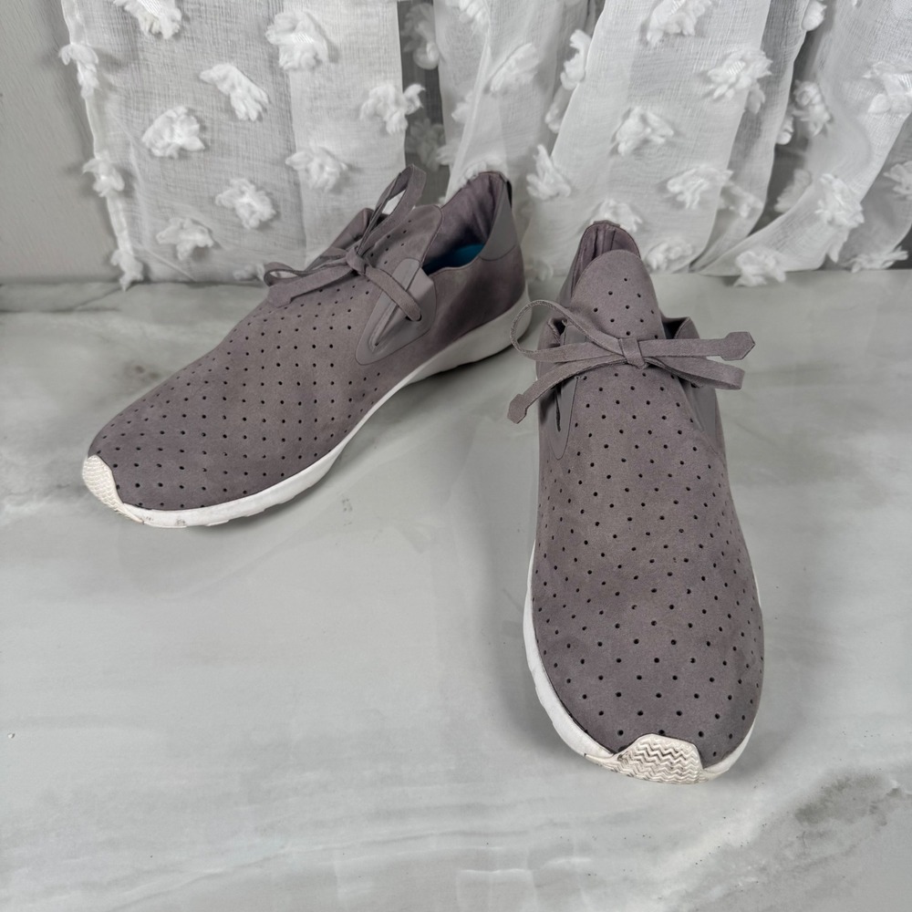 Native Grey Perforated Sneakers Microfiber Upper Lightweight Breathable Men's 13
